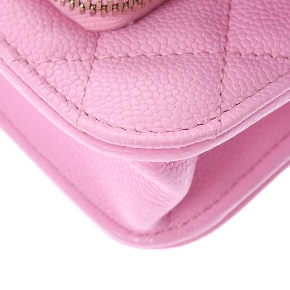 Chanel Matelasse Infinity Mini Pink Gold hardware Grained Calfskin Chain Wallet - Picture 6 of 10